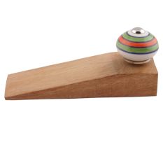2 Pieces Pea Green Striped Ceramic Floral Door Stoppers